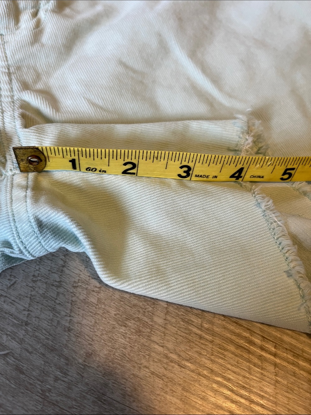 Carve Designs Mint and White Frayed Hem corduroy shorts - Picture 3 of 7